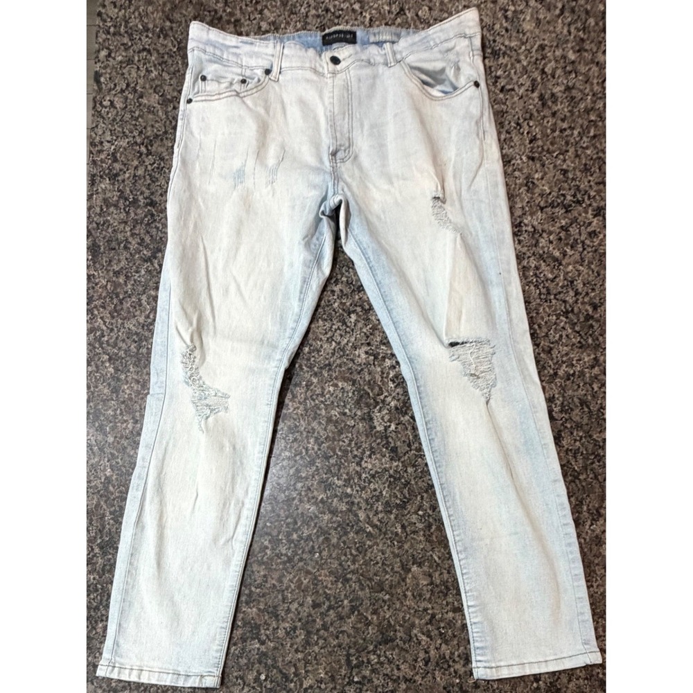 Aeropostale Super Skinny Distressed Light Wash Denim Jeans 38x30